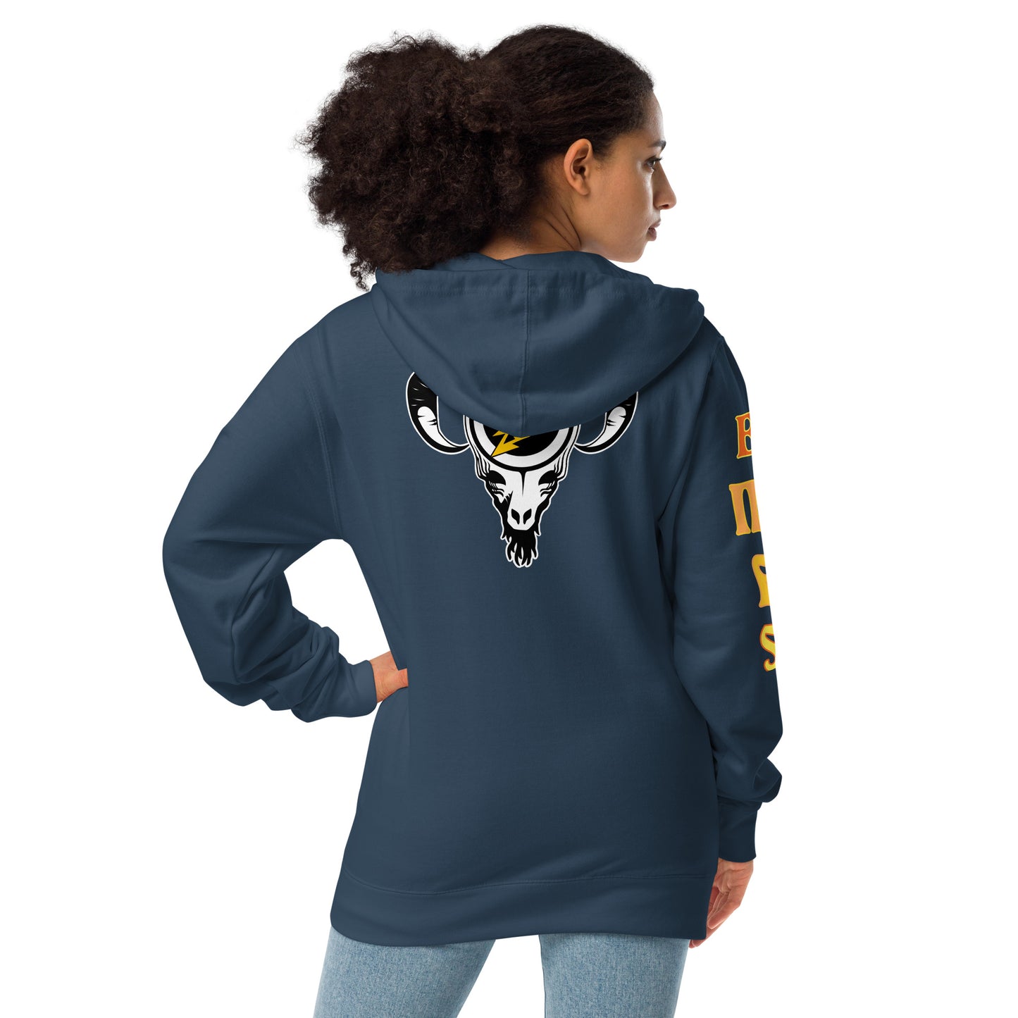GRATEFUL GOAT unisex fleece zip up hoodie